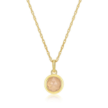 REIGN PEACH BEZEL NECKLACE