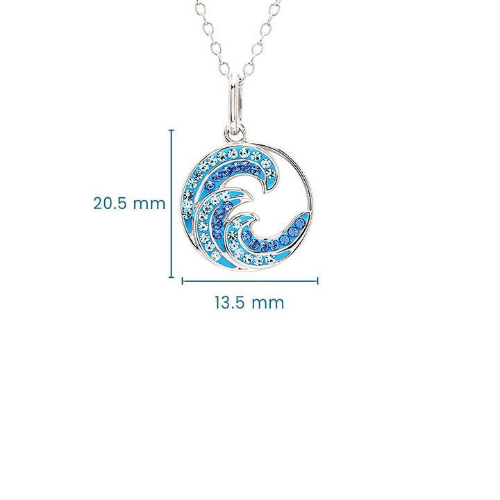Sterling Silver Blue Crystal M