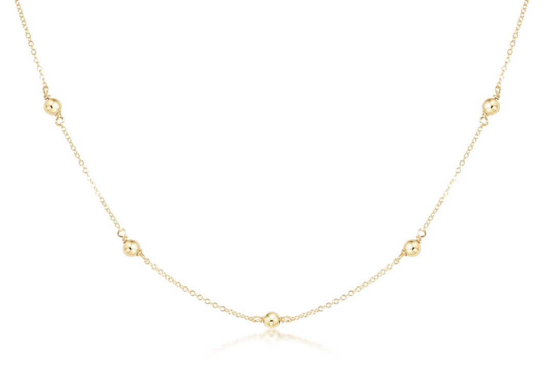 enewton - 14k gold-filled - Yellow Gold Simplicity 4mm Beaded Chain Necklace 17" Choker