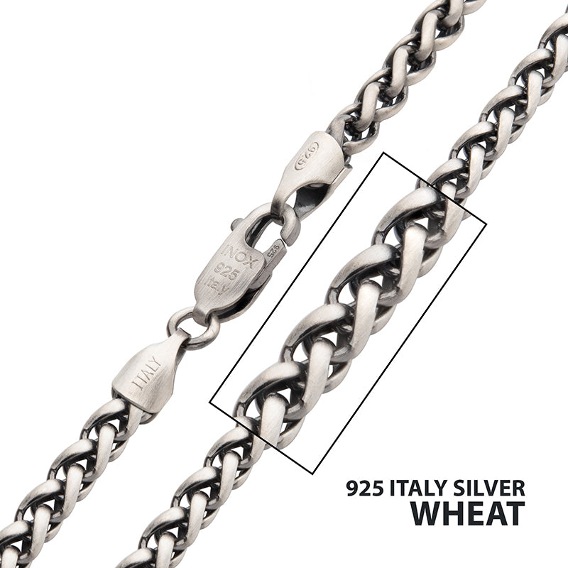 4mm 925 Italy Silver Black Rho