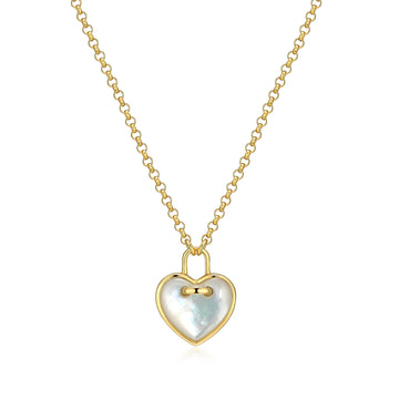 SS GP MOP AMOUR HEART NECKLACE