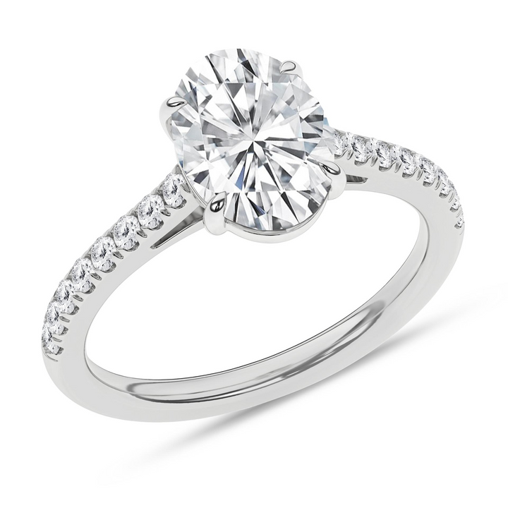 14k White Gold 2.25ctw Lab Grown Diamond Oval Ring (Size 7)