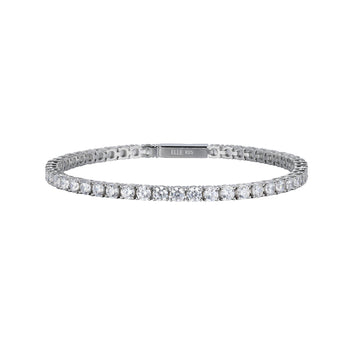 SS RHOD PLTD BRACELET 3A CZ RD