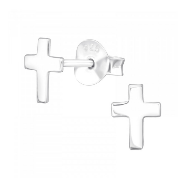 SS TINY CROSS EARRINGS