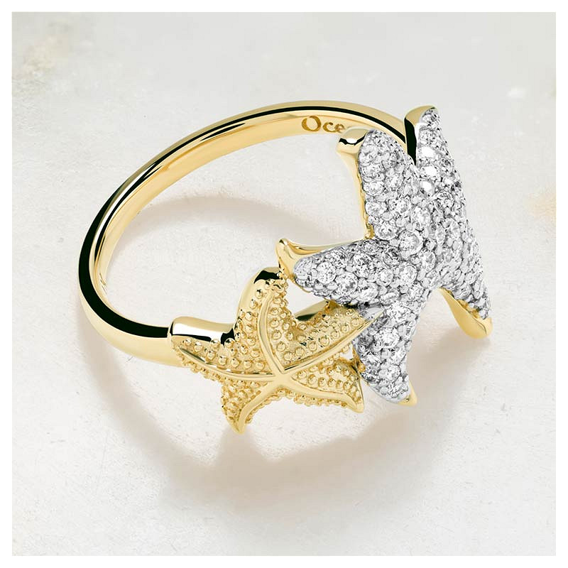 14kt Gold Lab Diamond Starfish