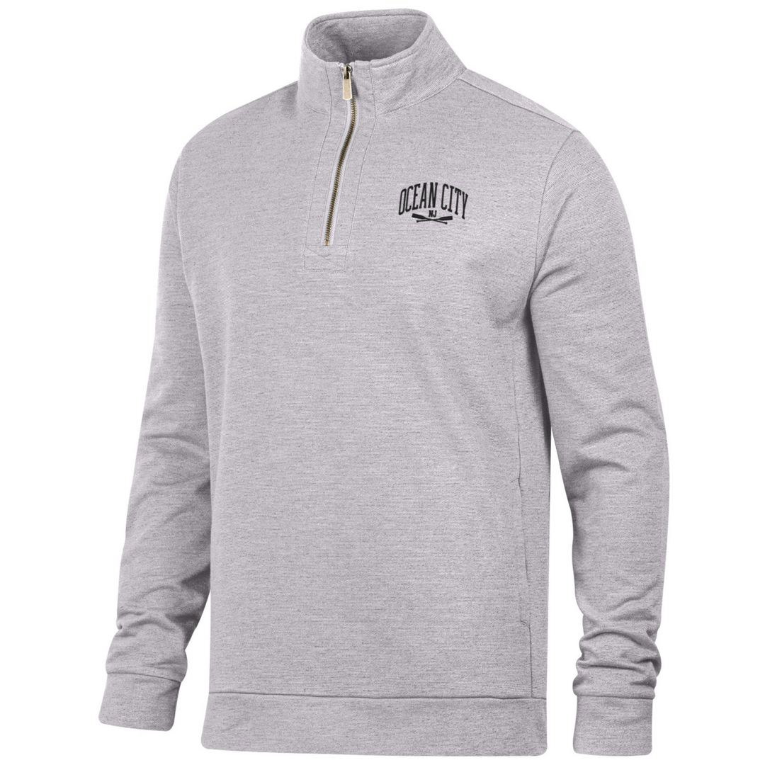GEAR - Long Sleeve 1/4 Zip Cadet Collar OC Oars Sweatshirt - Heather Gray