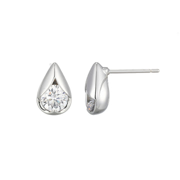 SS RHOD CZ TULIP STUDS