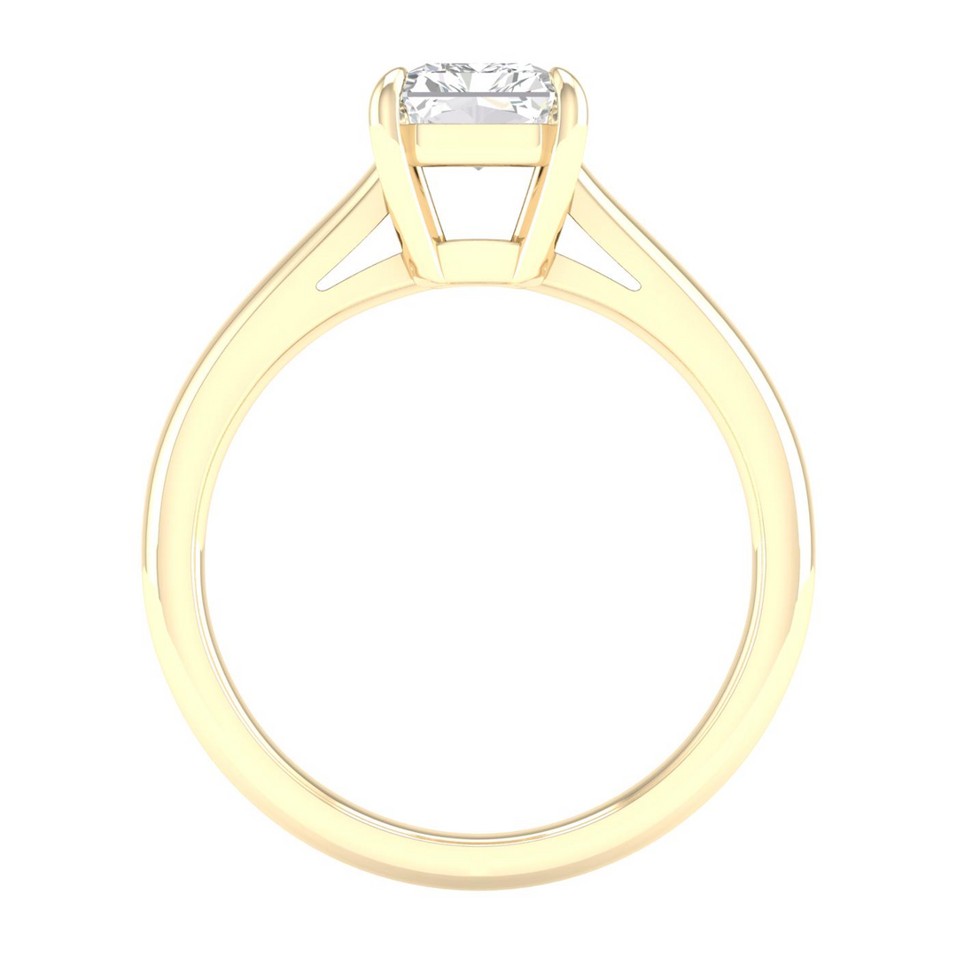 14k Yellow Gold 1.5ctw Lab Grown Diamond Rectangle Ring (Size 7)