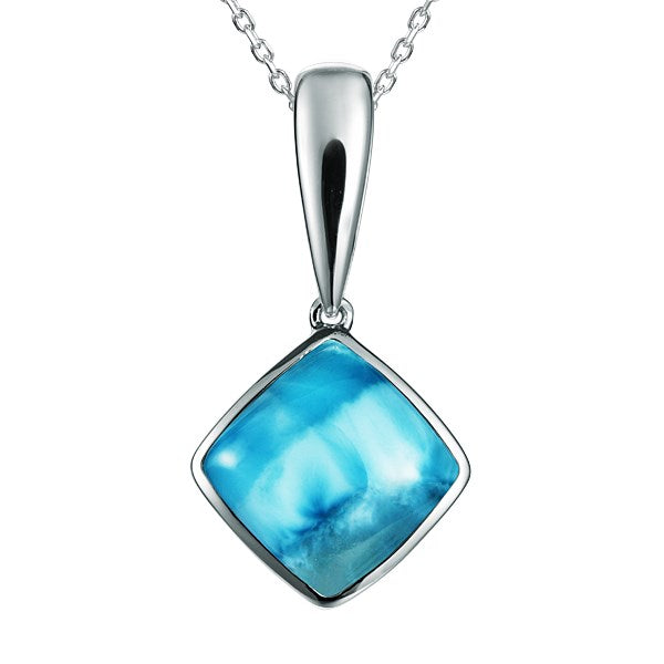 SS Larimar Rhombus Pendant (L)