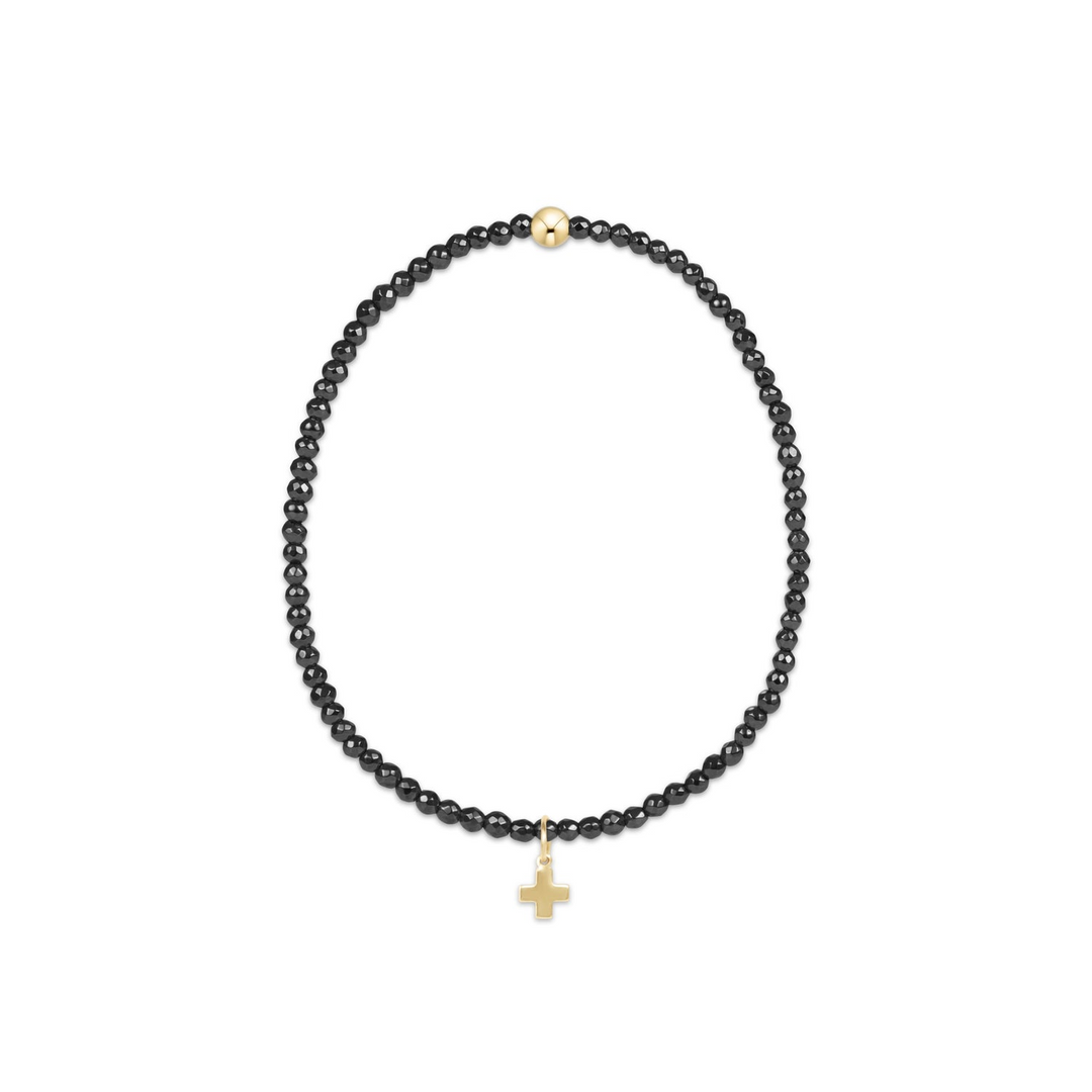 enewton - Signature Cross Faceted Hematite 2mm Gold-Filled Bracelet (Standard 6.25")