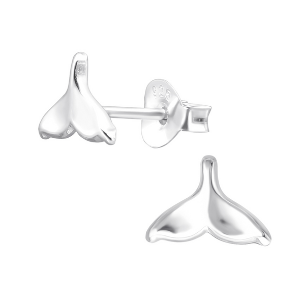 SS Tiny Whale Tail Earrings