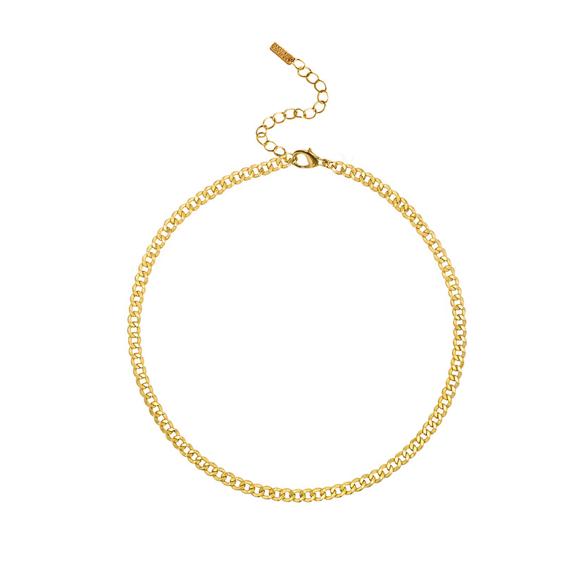 Adriana Pappas - Stainless Steel - Gold "Curby Chain" Necklace 16"-19"