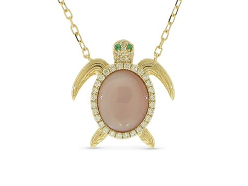14KY Pink Mother Of Pearl Turt