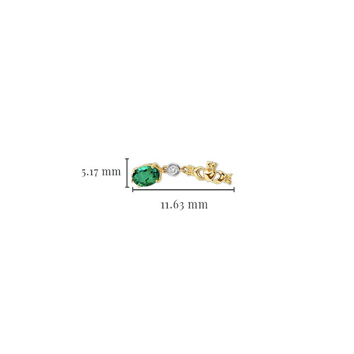 14kt Gold Lab Diamond and Emer