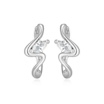SS RHOD WHITE CZ WINK HOOPS