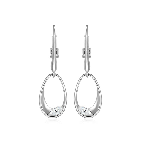 Sculpted Oval Leverback Earrin