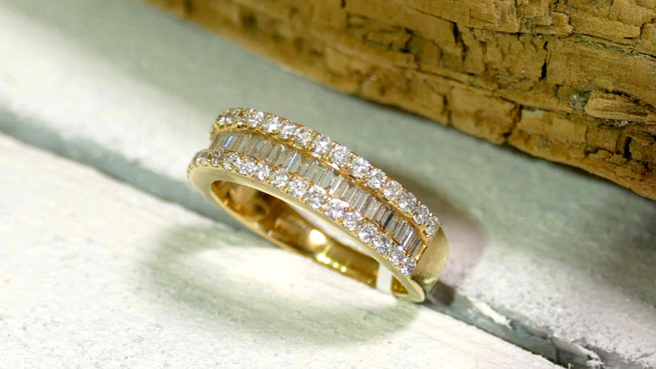 14K Yellow Gold 1.14ct Natural Diamond Baguette Ring