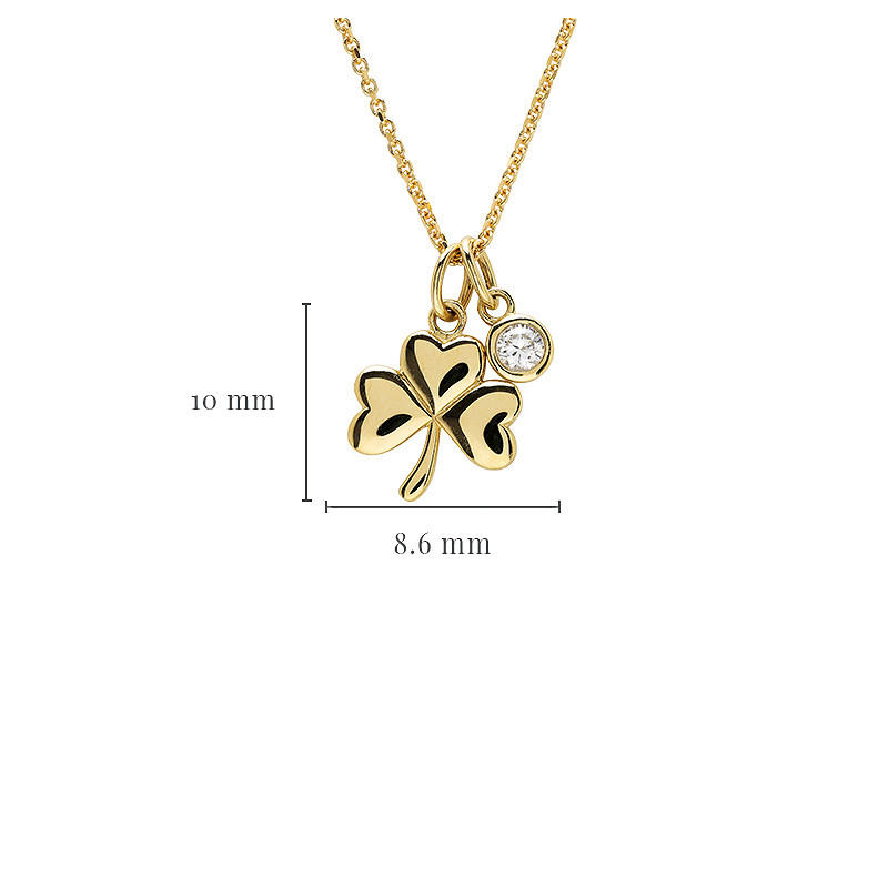 14kt Gold Shamrock Necklace wi