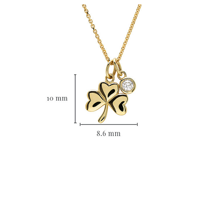 14kt Gold Shamrock Necklace wi