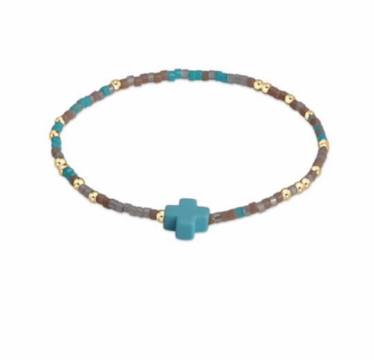 enewton - Hope Unwritten Signature Cross "where's the beach?" Gold-Filled Bracelet (E-Girl 5.5")