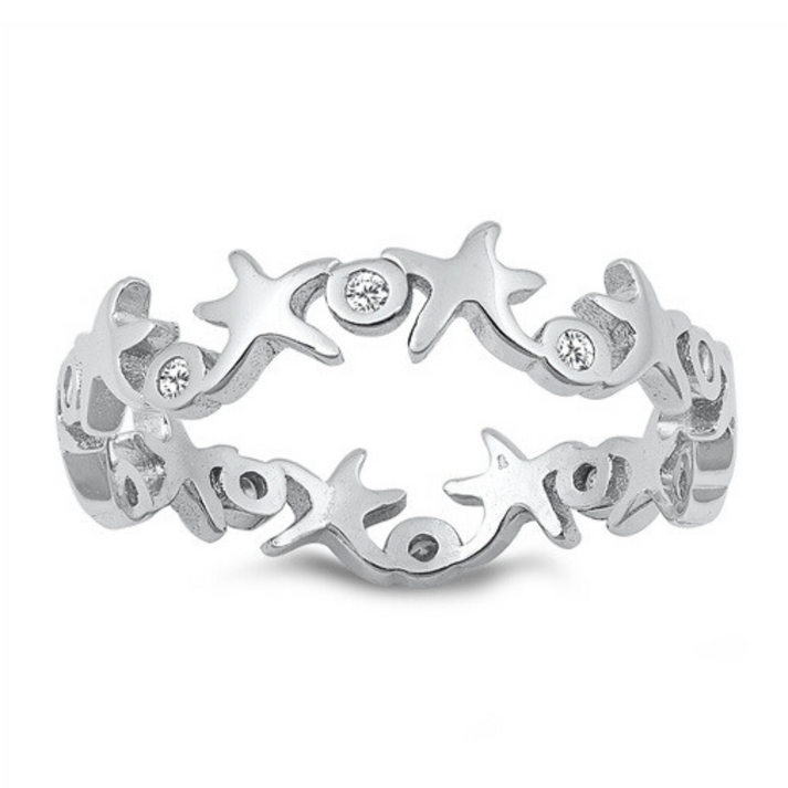SS Starfish CZ Infinity Ring 5