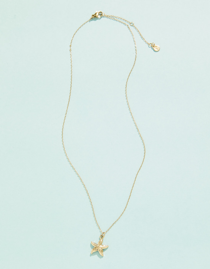 Spartina - Stainless Steel - 14K Gold Plated Starfish Necklace 18"
