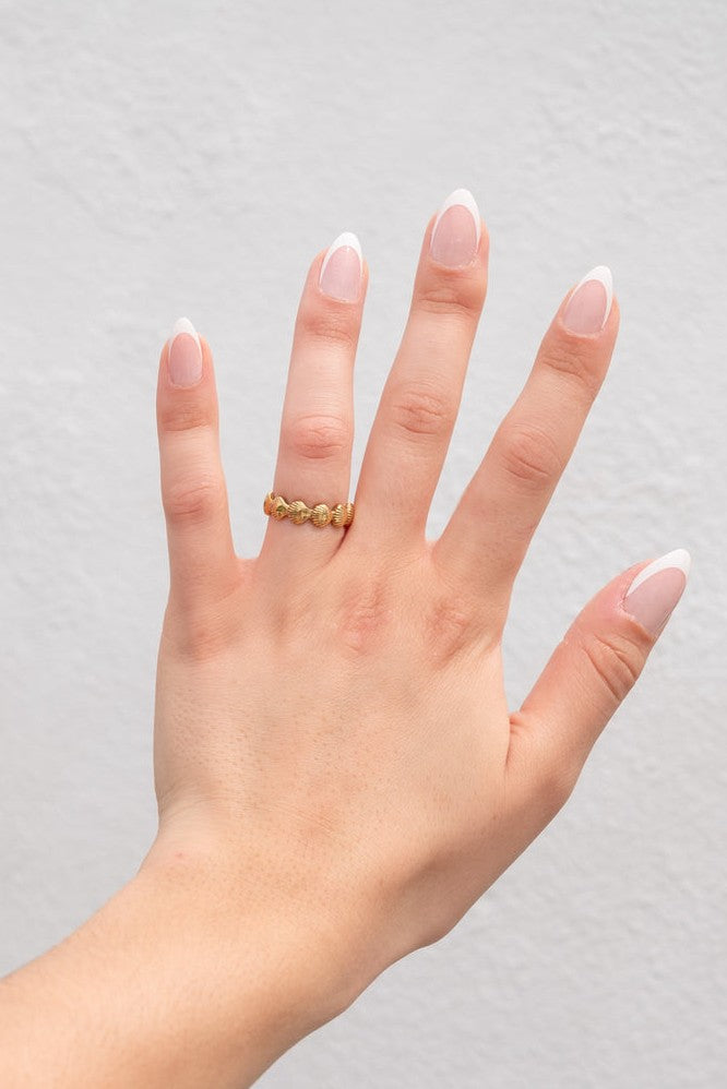 Adriana Pappas - Stainless Steel - Gold Shell Ring (Size 7)