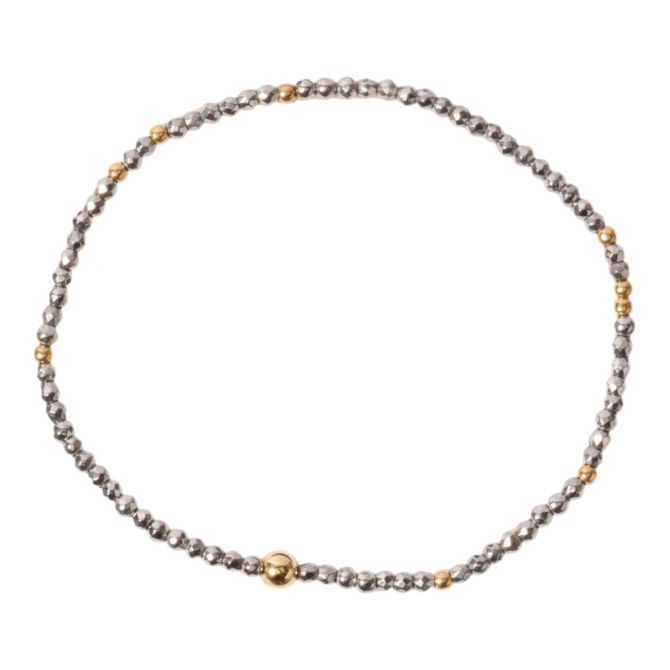 enewton - 14k gold-filled - Hope Unwritten - Bright Silver - Faceted 2mm Hematite Bead Bracelet Extends