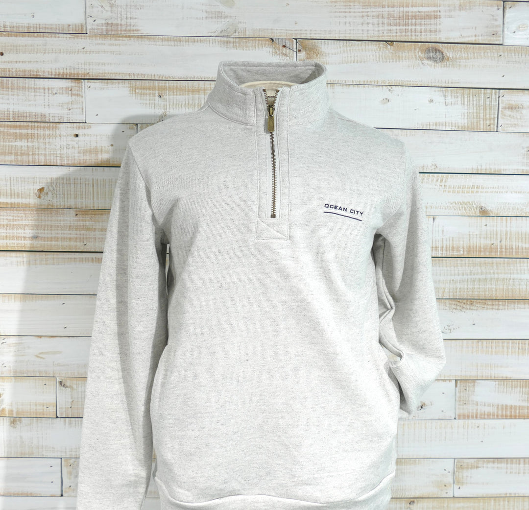 Gear - Long Sleeve 1/4 Zip Cadet Collar Sweatshirt - Heather (Medium)
