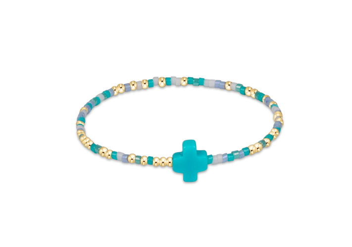 enewton - Hope Unwritten Signature Cross Man I Teal Like A Woman Gold-Filled Bracelet (E-Girl 5.5")