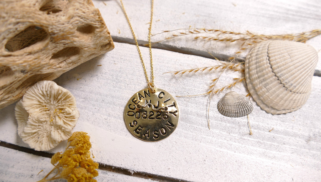 - 14K Gold Filled Original OC Beach Badge Necklace