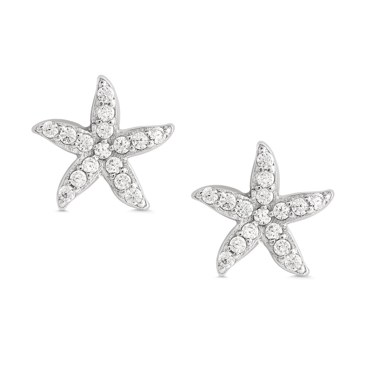 Starfish CZ Stud Earrings in S