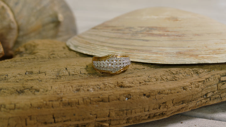 10k - Yellow Gold .75ct Natural Diamond Contemporary Ring