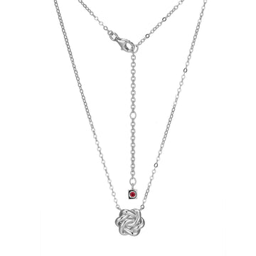 SS RHOD KNOT PEND NECK 18"