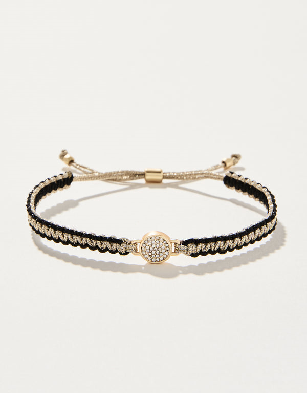 18K Gold Plated Crystal Round Cord Bracelet