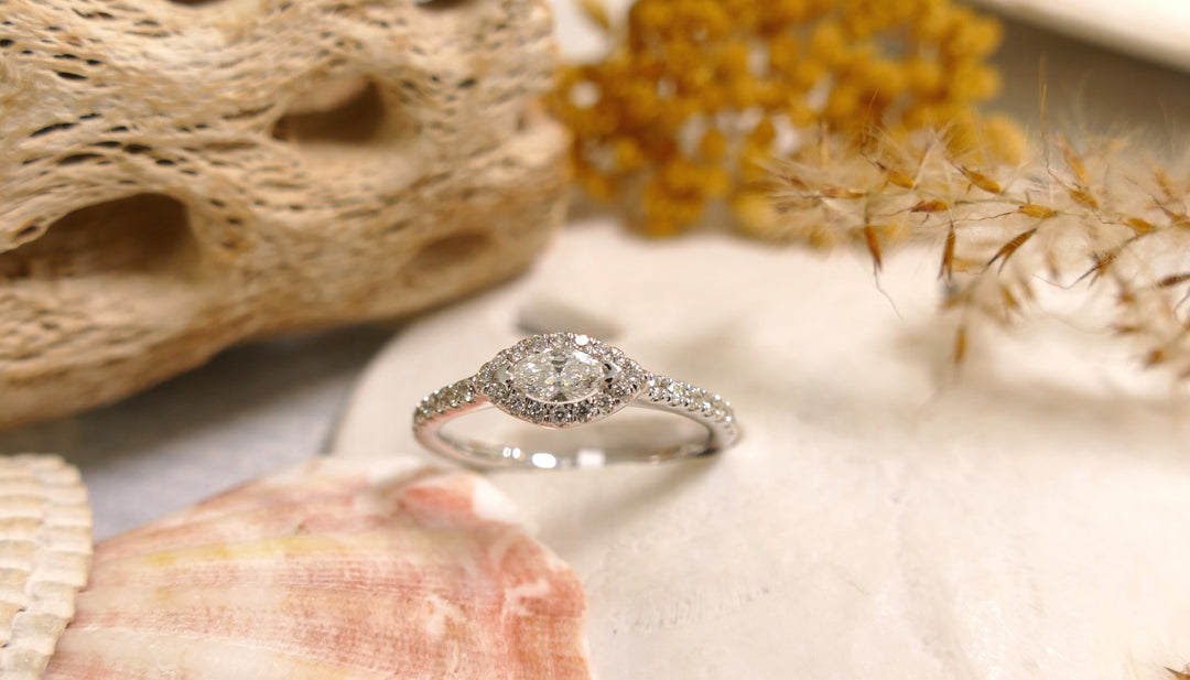 10K White Gold 0.60ct Natural Diamond Link Ring (Size 7)