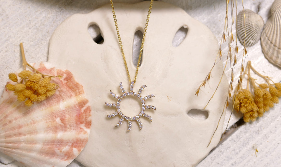 14k Yellow Gold Sunshine 0.45ct Diamond Necklace