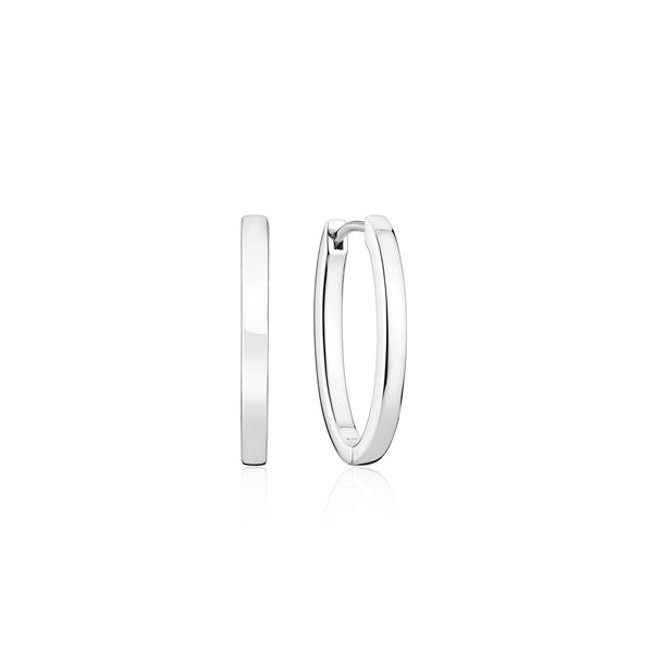 Sif Jakobs - Sterling Silver - "Ellisse Pianura Piccolo" Round Hoop Earrings