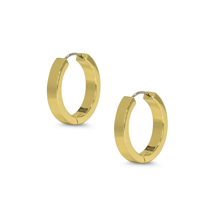 FLAT HOOP EARRINGS GP- MEDIUM