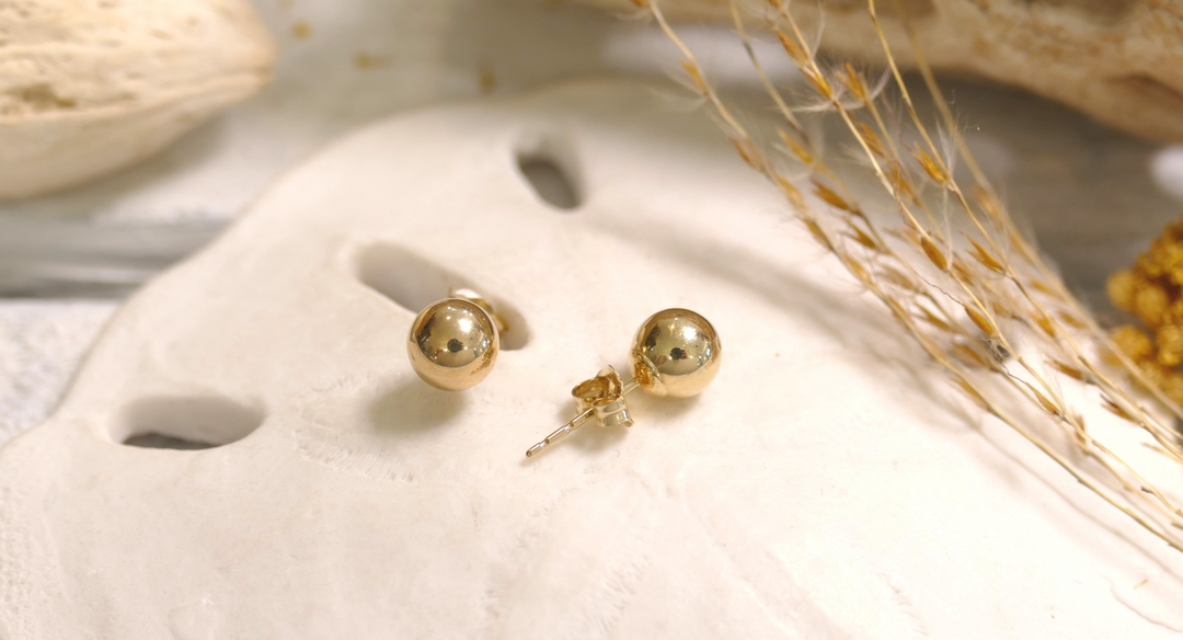 14KY Ball Post Earrings - 6MM