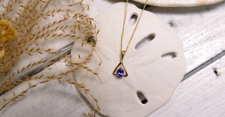 14k Yellow Gold .4ct Tanzanite Oval Pendant