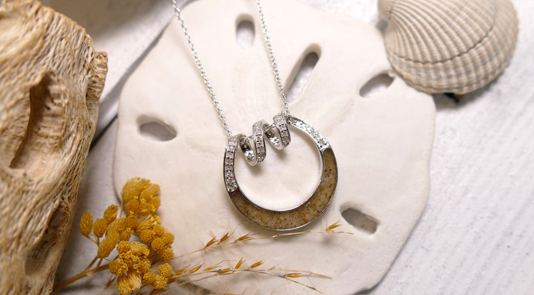 Dune - Sterling Silver - Silver Spindrift Natural Diamond Ocean City Beach Sand Statement Necklace