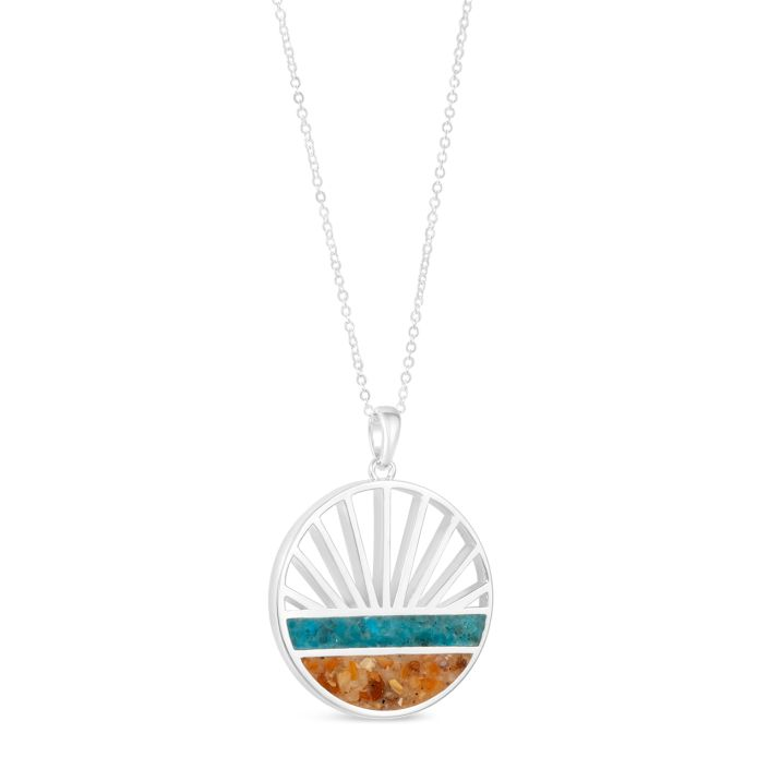 Dune - Sterling Silver - Silver Shoreline - OC Sand & Turquoise - Necklace