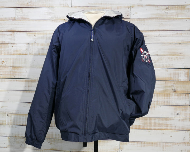 Long Sleeve Full Zip Hooded OCBP Waterproof Jacket - Navy (XXL)