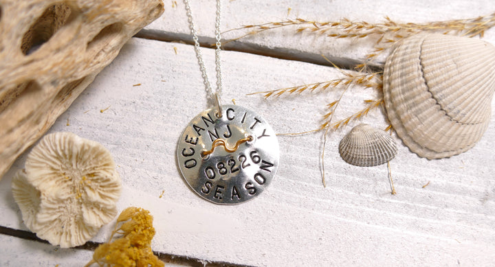 Sterling Silver - Silver Original OC Beach Badge Necklace