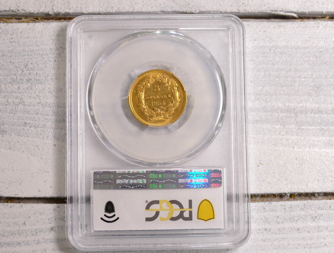 U.S 1854 3 dollar gold coin Philadelphia Mint