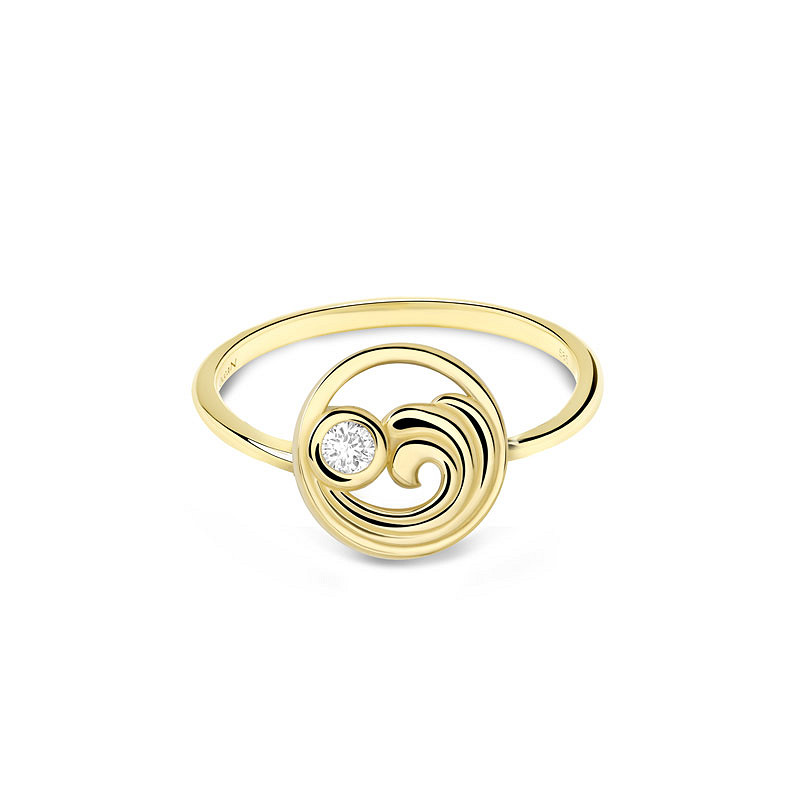 14kt Gold Lab Diamond Wave Rin