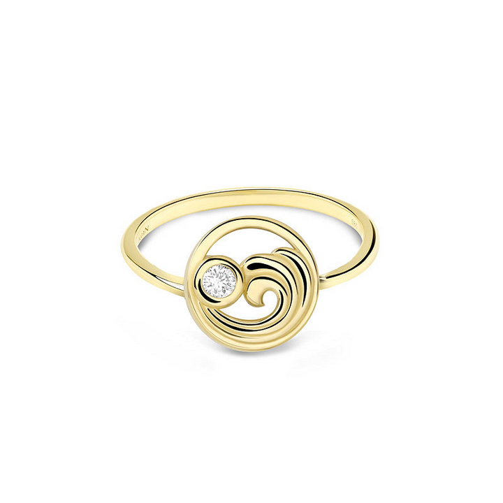 14kt Gold Lab Diamond Wave Rin