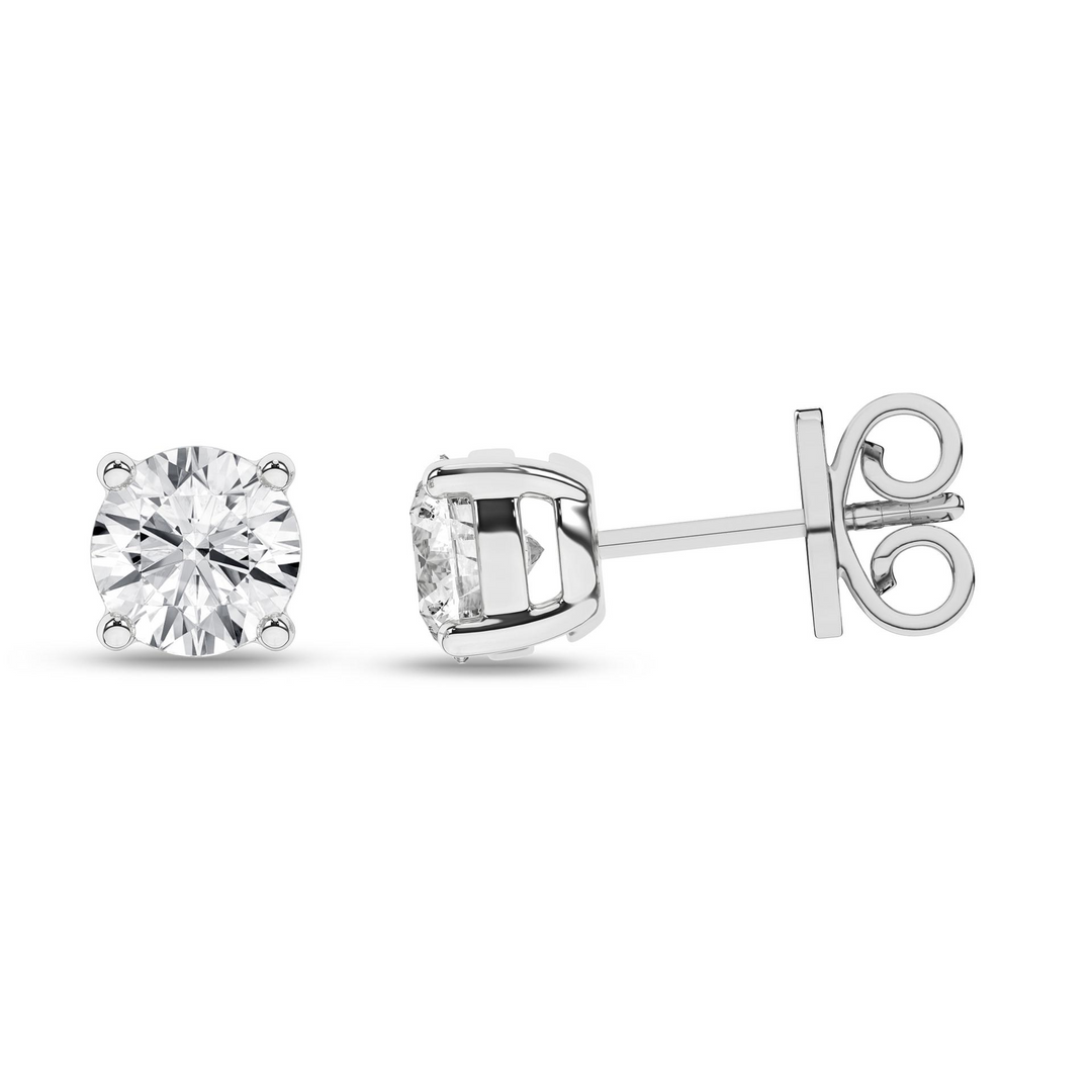 14k White Gold 1ctw Lab Grown Diamond Solitaire Stud Earrings