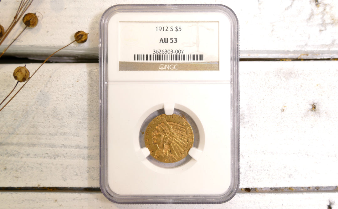 United States 1912 Half Eagle $5 San Francisco Mint AU 53